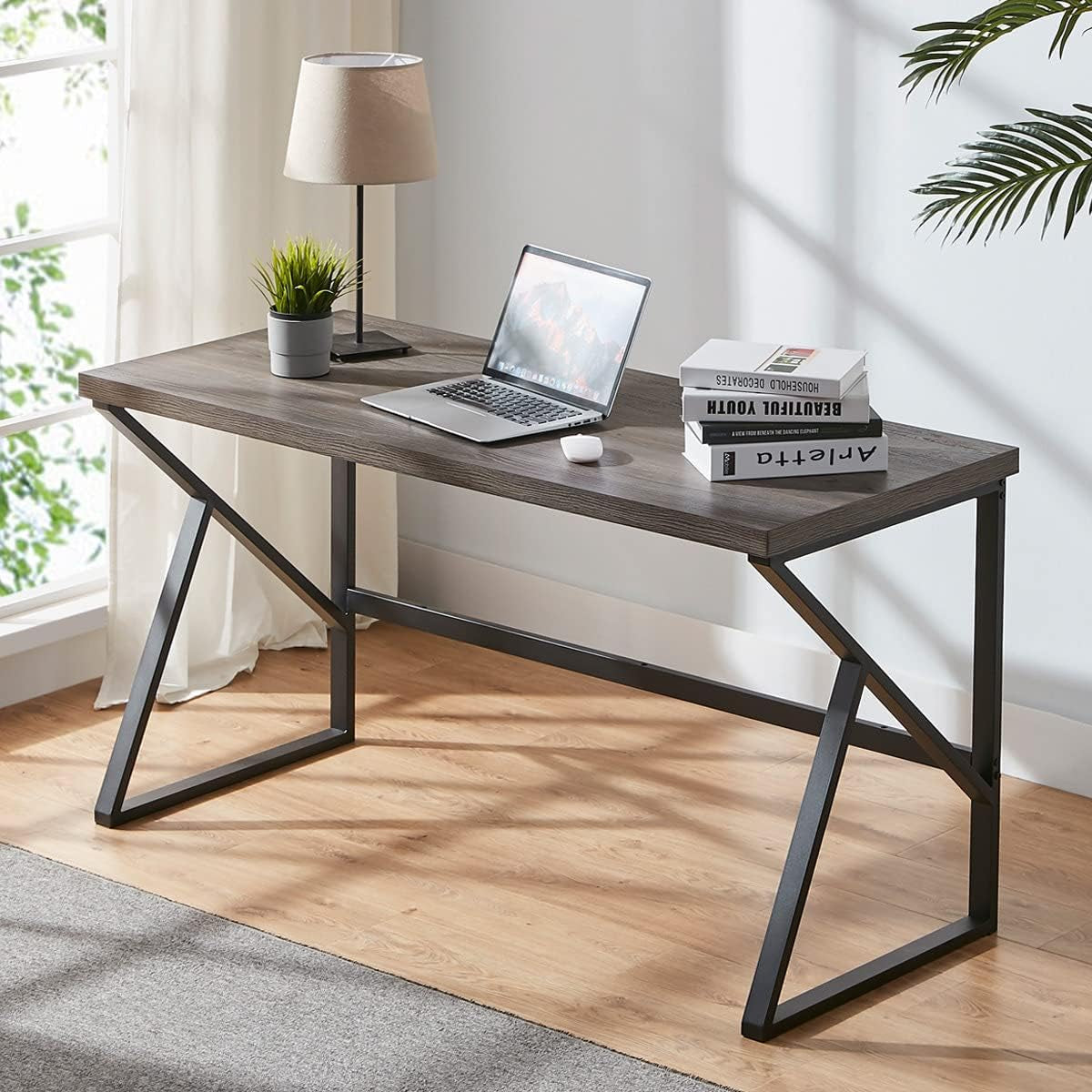 60Inch Wide Rustic Gray Industrial Grade Computer Desk