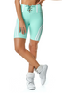 Red Medusa Alanis lace-up high-waisted biker shorts for activewear, featuring a snug fit and lace-up detail at the waist.