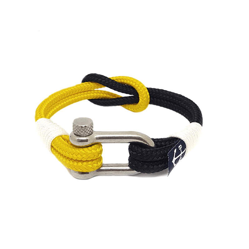 Yellow and black nautical bracelet by Teal Abderus featuring cord and bead details for a stylish maritime look.