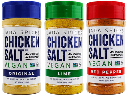 Amethyst Lelantos Chicken Salt Hot and Sour Combo Pack showing colorful seasoning bottles and packaging for food and beverage.