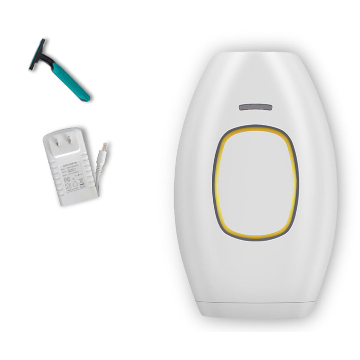 Salmon Lucky Face To Feet Laser Hair Remover device with sleek design, technology accessories for hair removal on face and body.