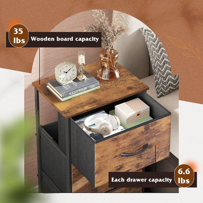 Rustic brown wooden dresser with three drawers from Peach Maple, showcasing natural wood grain finish and sturdy furniture design.
