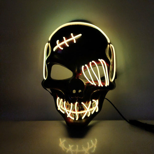 Maroon Asteria Halloween scary one-eyed pirate mask with LED light and detailed pirate design for cosplay and costume parties.