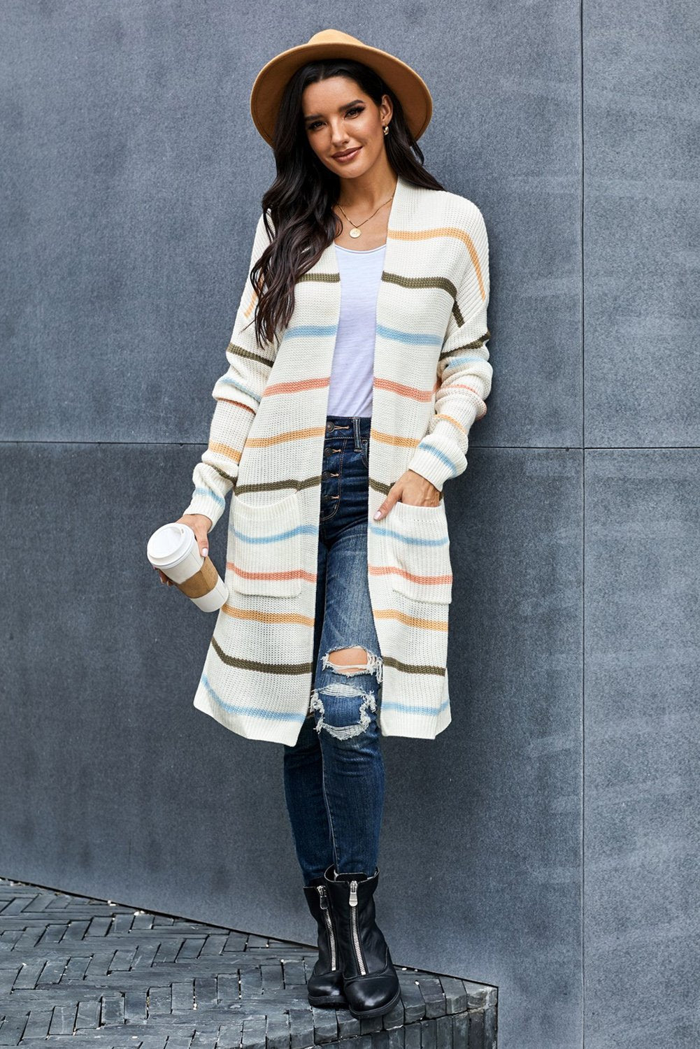 Colorful rainbow striped women&