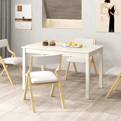 White Rectangular Dining Table 48x29 Inches Compact