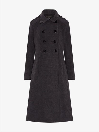 Rose Eleusis A-Line double-breasted coat featuring a stylish design, perfect for layering in cold weather.