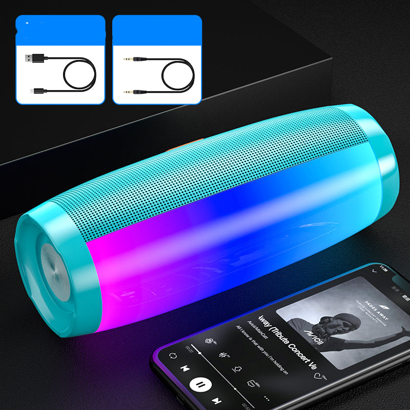 Maroon Asteria wireless Bluetooth audio speaker showing a sleek black design with control buttons on top.