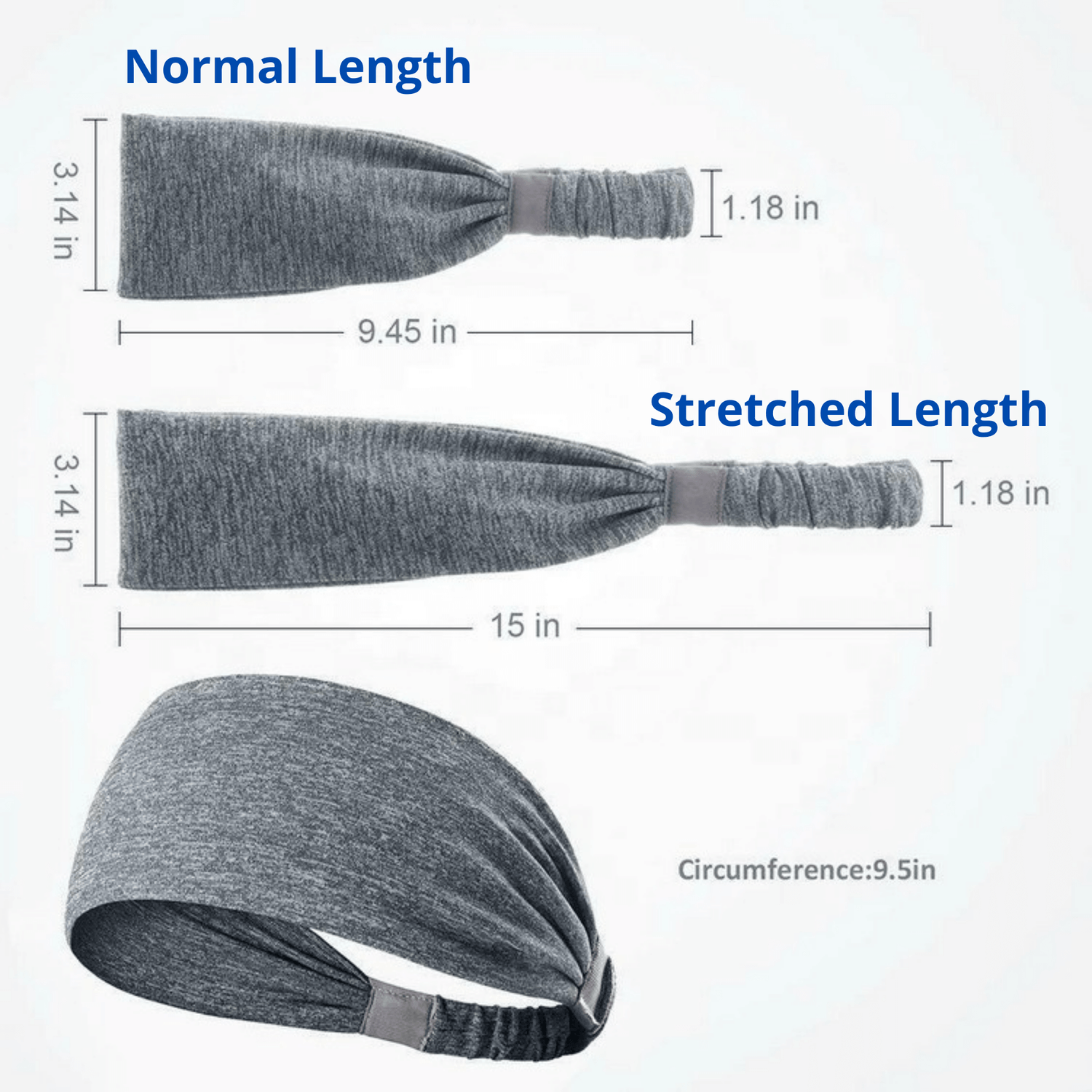 Black Lavender extra-wide sport and fitness sweat-wicking headband for workout and running, made of breathable, moisture-wicking fabric.