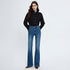Carmine Juneberry fashionable stretch skinny jeans for women, showing a close-up of the fitted denim with front pockets and belt loops.