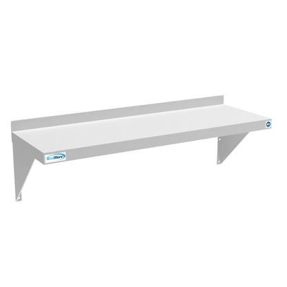 Violet Blackhaw 12x36-inch 18-gauge stainless steel heavy-duty wall shelf for food and beverage storage, with sturdy brackets