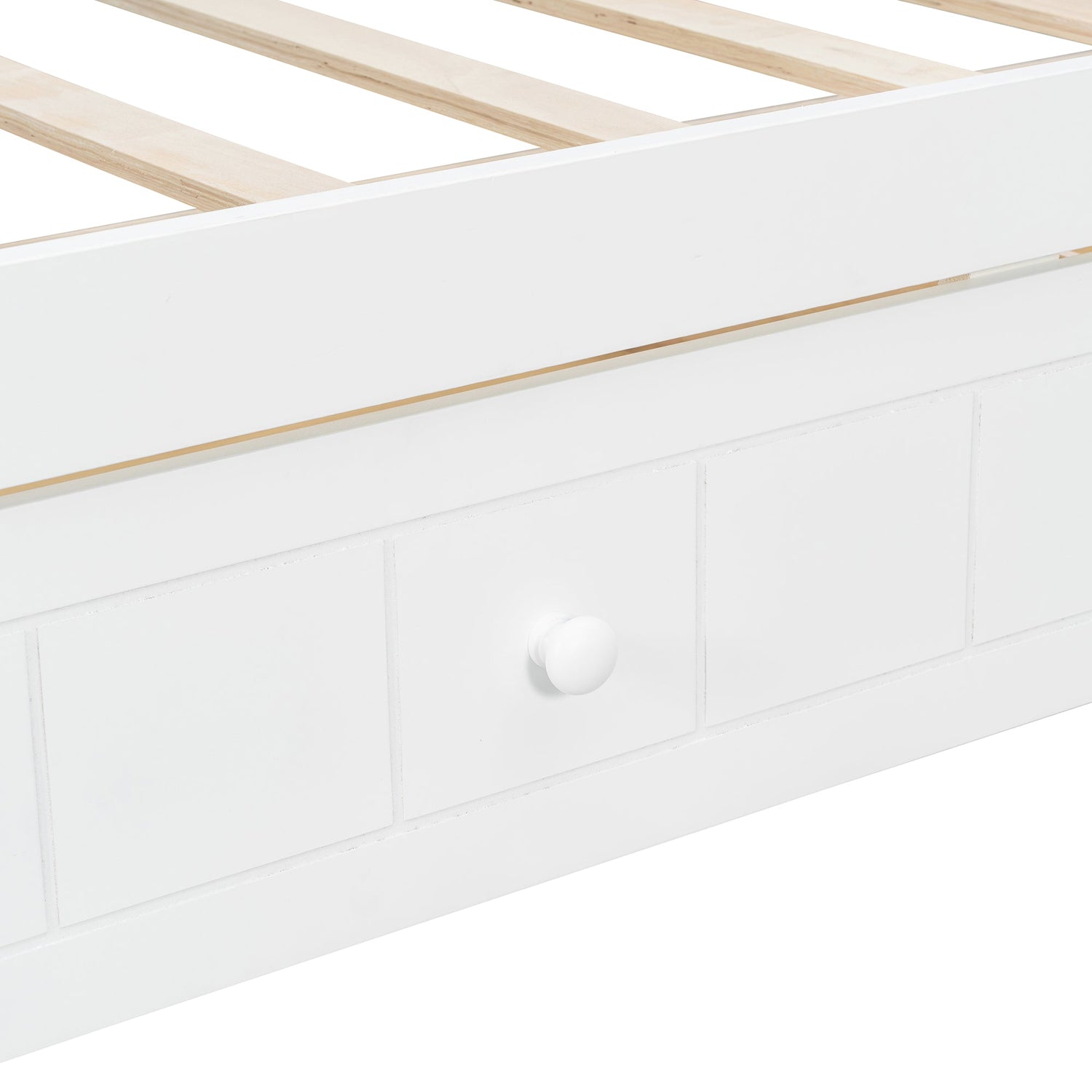 Sangria Beech twin size canopy day bed with two drawers, wooden bed frame with canopy for bedroom decor and storage.