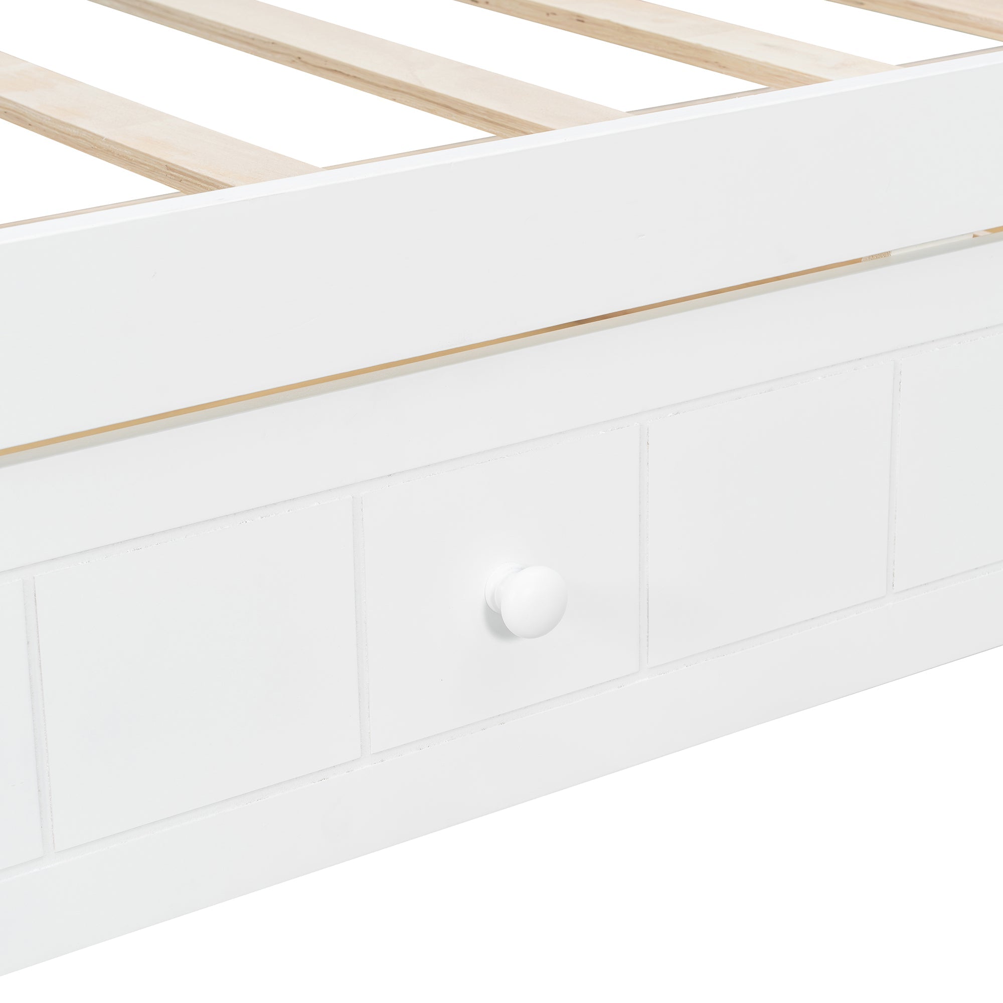 Sangria Beech twin size canopy day bed with two drawers, wooden bed frame with canopy for bedroom decor and storage.