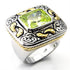 Reverse two-tone 925 sterling silver ring featuring turquoise accents, crafted by Turquoise Tiger, shown in the image.
