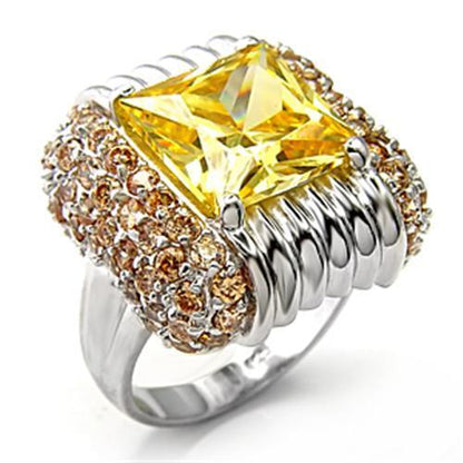Rhodium 925 sterling silver ring by Turquoise Tiger with AAA grade CZ topaz gemstone, elegant jewelry accessory.