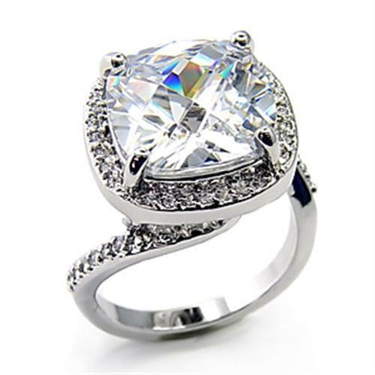 Turquoise Tiger rhodium brass ring featuring AAA grade clear CZ stones, showcasing a stylish jewelry design.