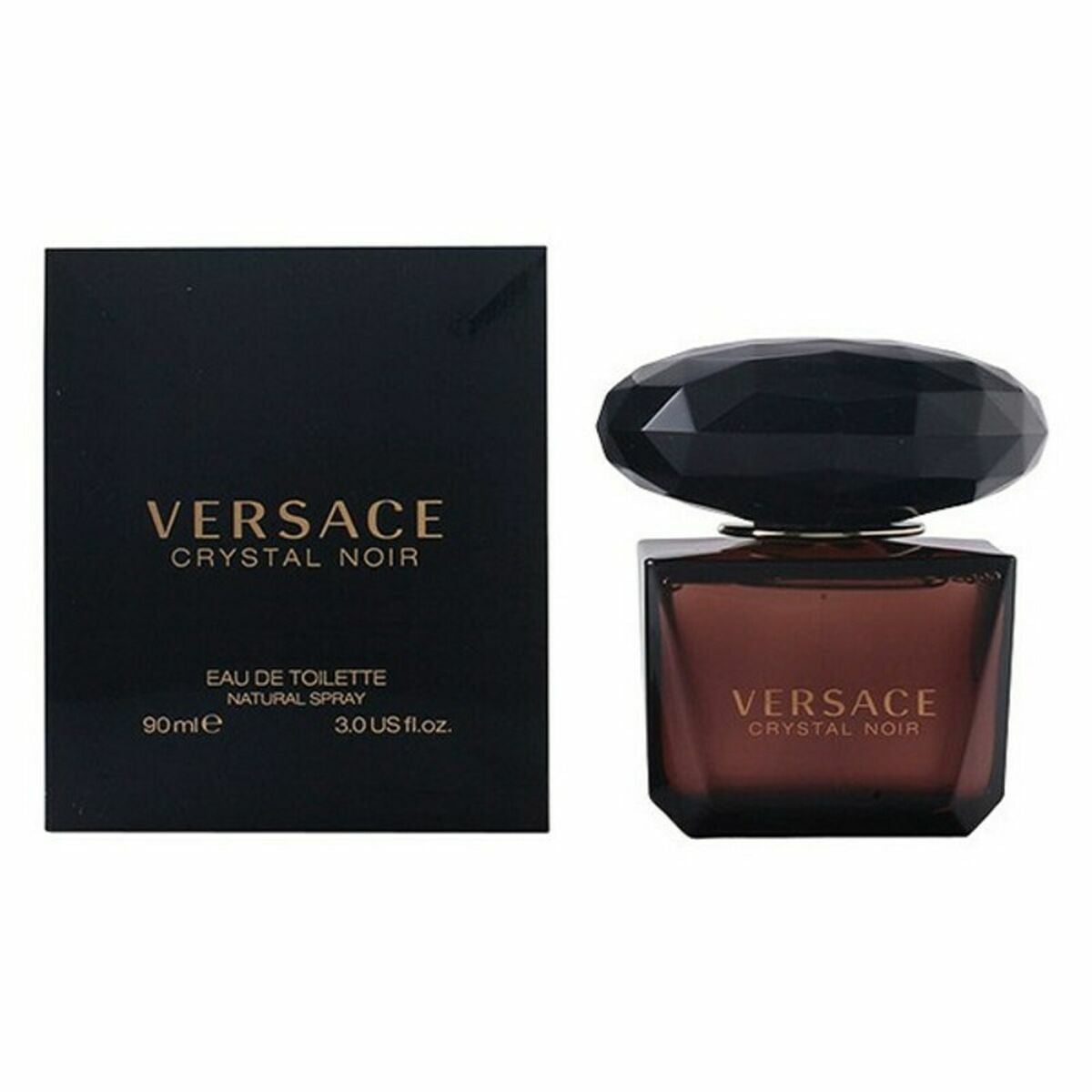 Women’s Versace EDT perfume bottle with elegant bodycare packaging, featuring a sleek design and floral accents.