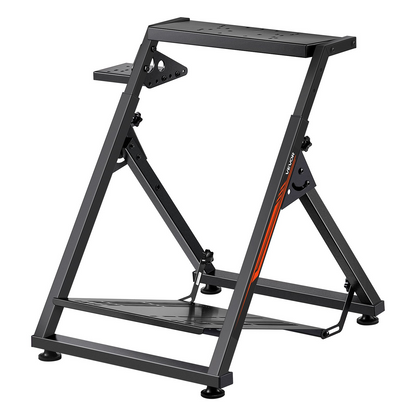 Start2Finish VEVOR racing wheel stand for Logitech G923 G920 G29 G27, adjustable, foldable, compact gaming cockpit with pedal support.