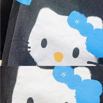 Hello Kitty cotton short-sleeved T-shirt by Start2Finish, featuring a retro cartoon design and street fashion style.