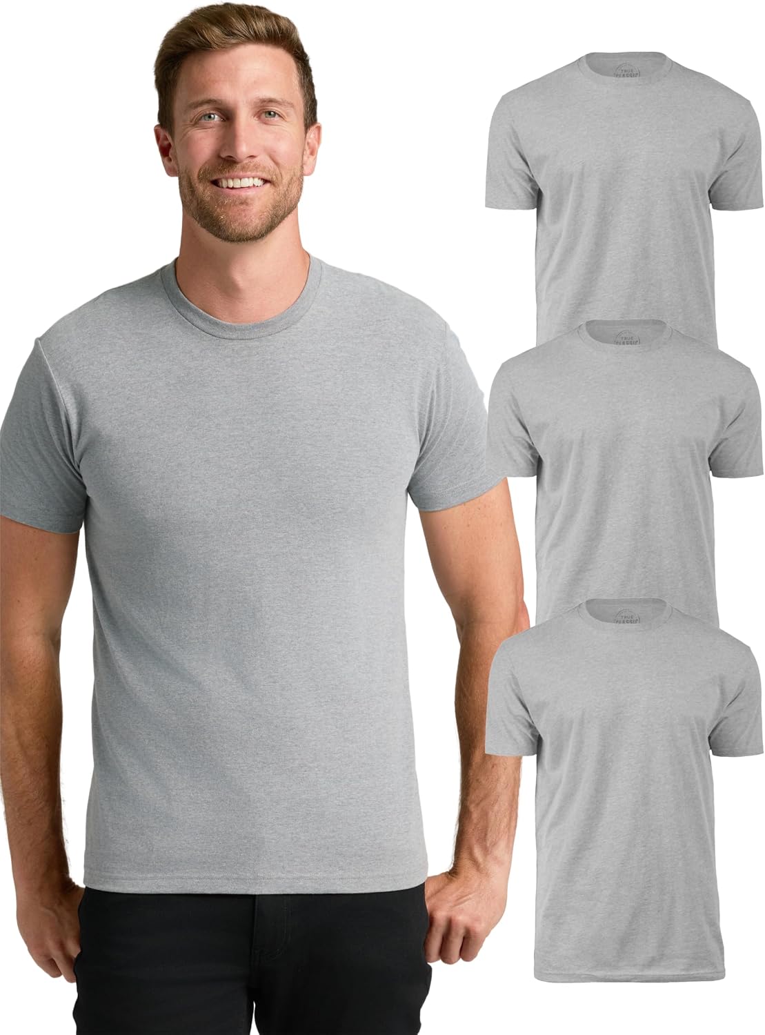 True Classic Mens T-Shirts – Short Sleeve Crew Neck T Shirts for Man, Cotton Blend Plain Novelty Men&