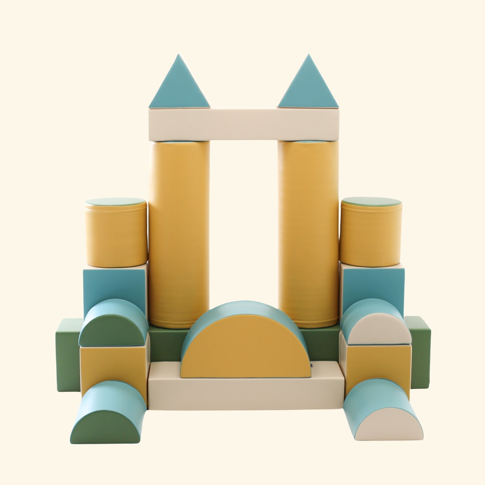 Blush Apricot Mega Fort furniture piece with colorful fabric panels and sturdy frame, perfect for children’s play and reading nook.
