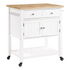 Start2Finish Stirling Kitchen Cart in white finish with storage shelves and wheels, ideal for kitchen organization and mobility.