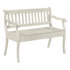 White Wakefield entryway storage bench by Start2Finish with cushioned seat and open shelf for shoes and accessories
