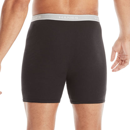 Hanes mens Underwear Boxer Briefs Pack, Cool &amp; Breathable Cotton Moisture-wicking Underwear for Men, No Ride Up