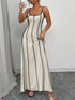 Contrast trim spaghetti strap maxi dress by Pear Daisy featuring a flowing design and stylish details, ideal for home and garden settings.