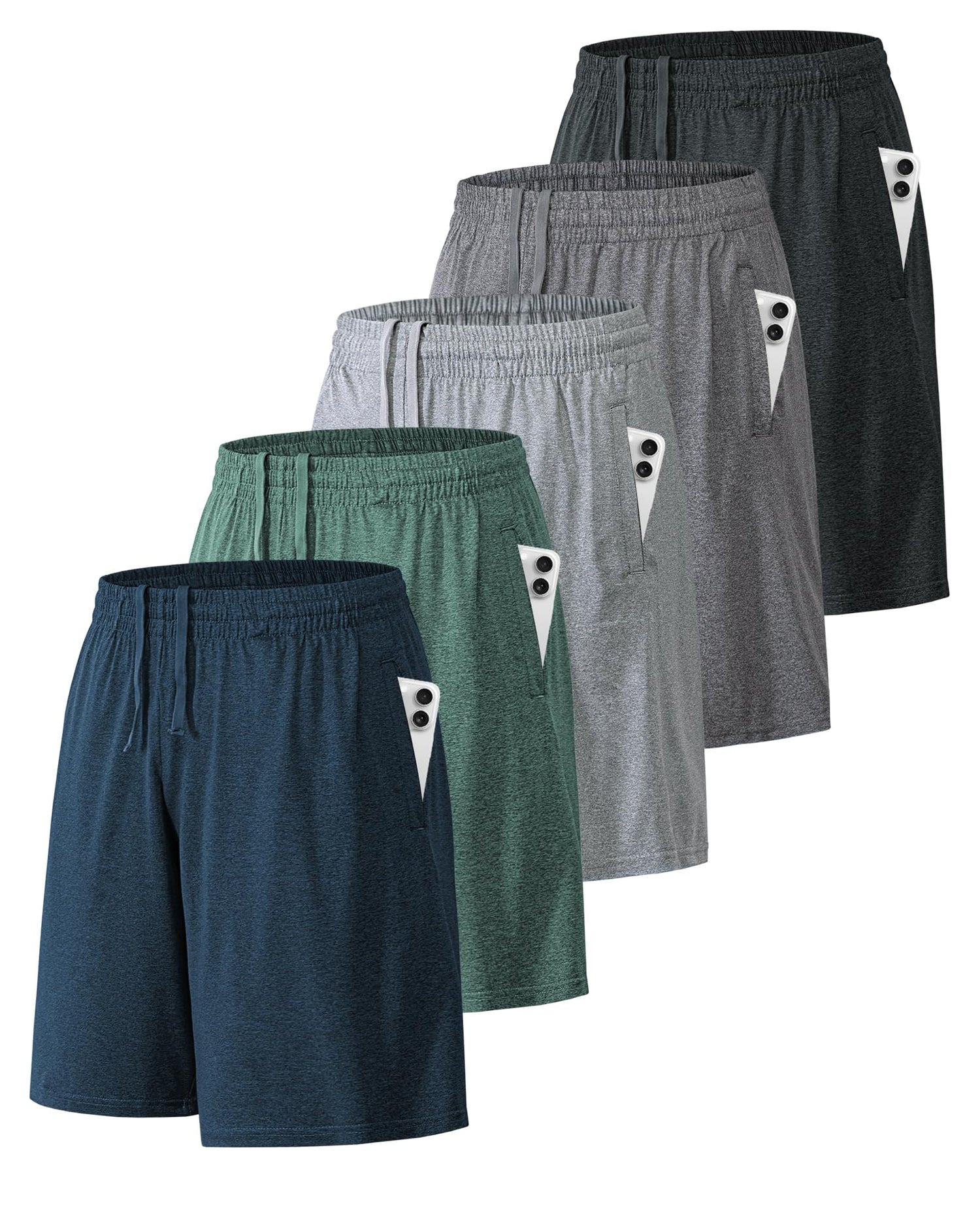 BALENNZ Mens Athletic Shorts with Pockets Quick Dry Workout Shorts Men | Basketball Gym Running Fitness Shorts with Elastic Waistband, Daily Casual Sports Activewear, Soft Lightweight Breathable