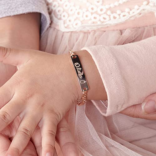 Green Millie baby name bracelet for toddlers, children&