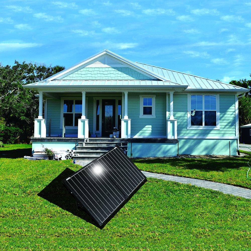 Fuchsia Rose ACOPower PTP 100W portable solar panel expansion briefcase for outdoor use, with adjustable handles and solar cells visible