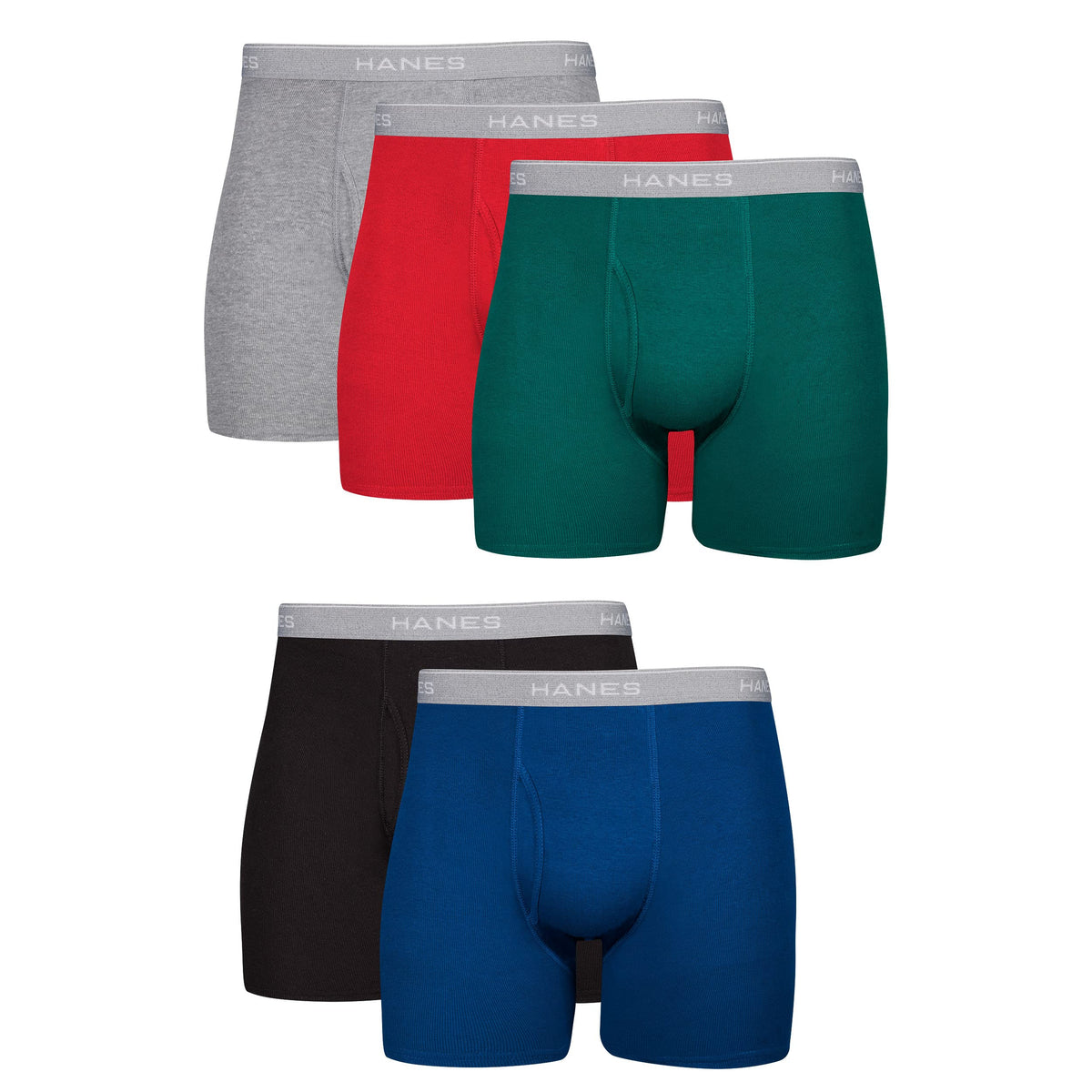 Hanes mens Underwear Boxer Briefs Pack, Cool &amp; Breathable Cotton Moisture-wicking Underwear for Men, No Ride Up