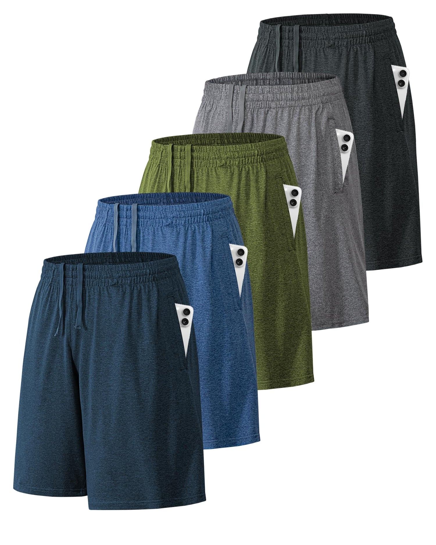 BALENNZ Mens Athletic Shorts with Pockets Quick Dry Workout Shorts Men | Basketball Gym Running Fitness Shorts with Elastic Waistband, Daily Casual Sports Activewear, Soft Lightweight Breathable