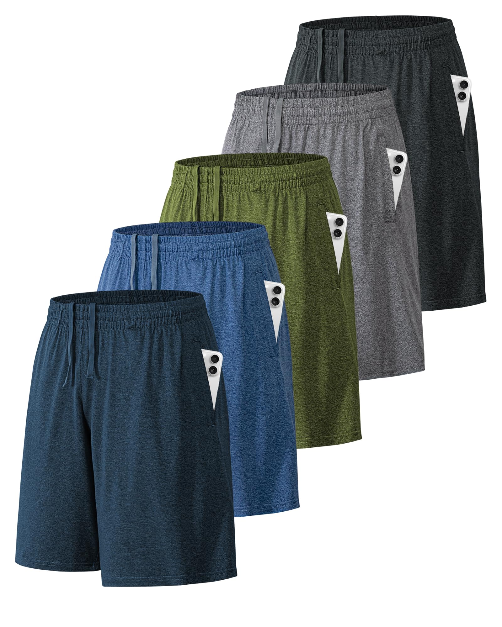 BALENNZ Mens Athletic Shorts with Pockets Quick Dry Workout Shorts Men | Basketball Gym Running Fitness Shorts with Elastic Waistband, Daily Casual Sports Activewear, Soft Lightweight Breathable