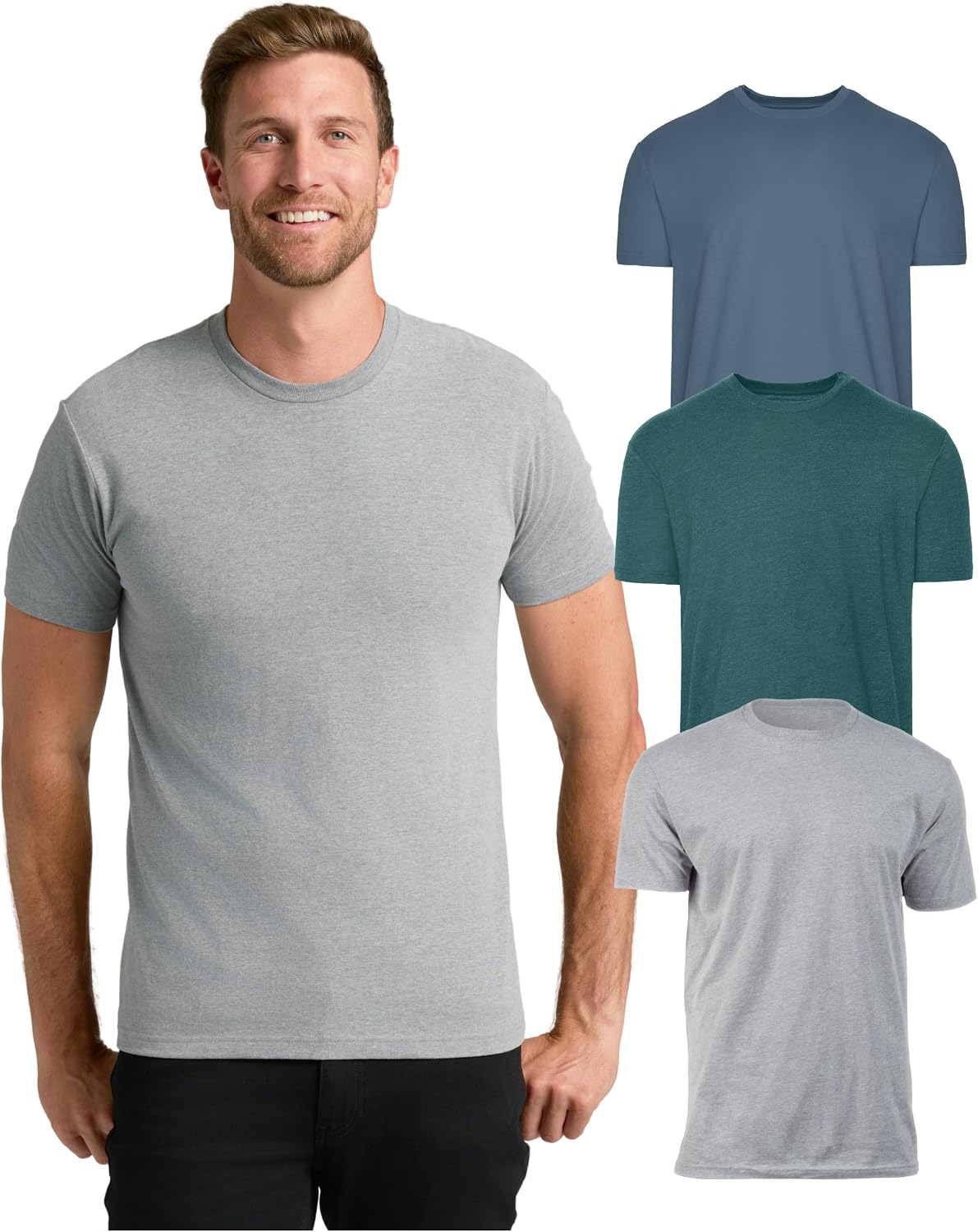 True Classic Mens T-Shirts – Short Sleeve Crew Neck T Shirts for Man, Cotton Blend Plain Novelty Men&