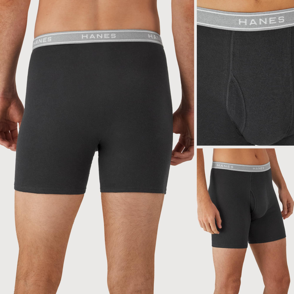 Hanes mens Underwear Boxer Briefs Pack, Cool &amp; Breathable Cotton Moisture-wicking Underwear for Men, No Ride Up