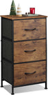 Rustic brown wood grain finish dresser with 3 drawers from Peach Maple, showcasing natural wood texture and classic furniture design.