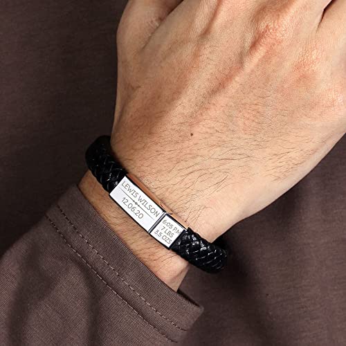 Green Millie baby footprint bracelet designed for new dads, featuring a delicate silver bracelet with engraved baby footprints.