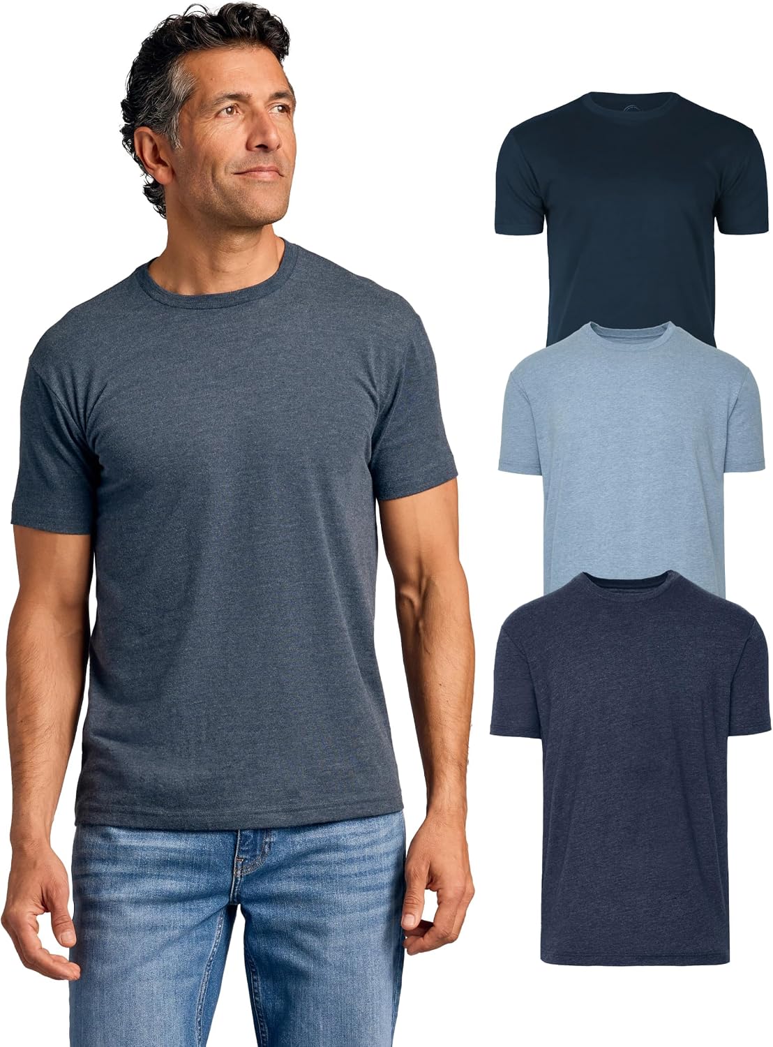 True Classic Mens T-Shirts – Short Sleeve Crew Neck T Shirts for Man, Cotton Blend Plain Novelty Men&