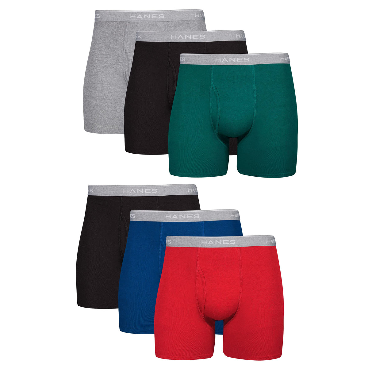 Hanes mens Underwear Boxer Briefs Pack, Cool &amp; Breathable Cotton Moisture-wicking Underwear for Men, No Ride Up