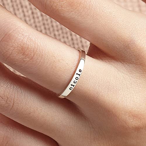 Green Millie stackable mom rings featuring personalized kids&