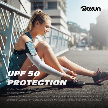 ROXUN Arm Sleeves Cooling UV Sun Protection Sport Compression for Men Women | UPF50,Seamless cover arms,Tattoo-covering,Lightweight &amp; breathable,daily wear,Outdoor work,Basketball Baseball,Mangas