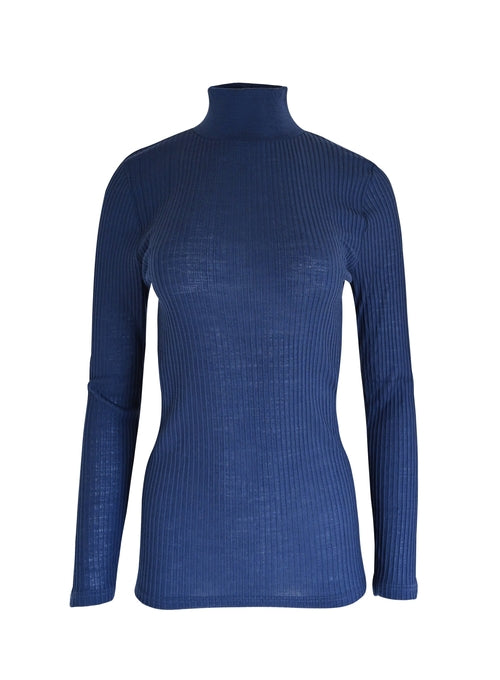 Byzantium Hemera Merino wool blend mock neck top with long sleeves, stylish and cozy for casual or dressy wear.
