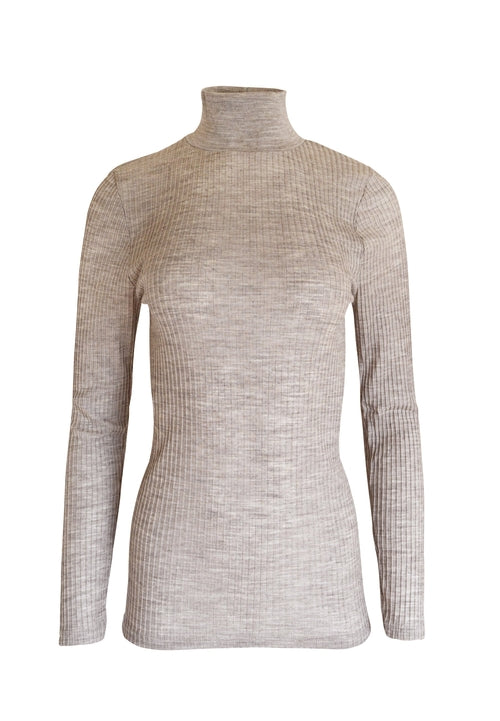 Byzantium Hemera EGI Exclusive Collections merino wool blend mock neck top with long sleeves, soft and stylish for casual wear.