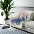 Yellow Pandora abstract floral plush throw blanket with colorful floral patterns, perfect for cozy home decor.