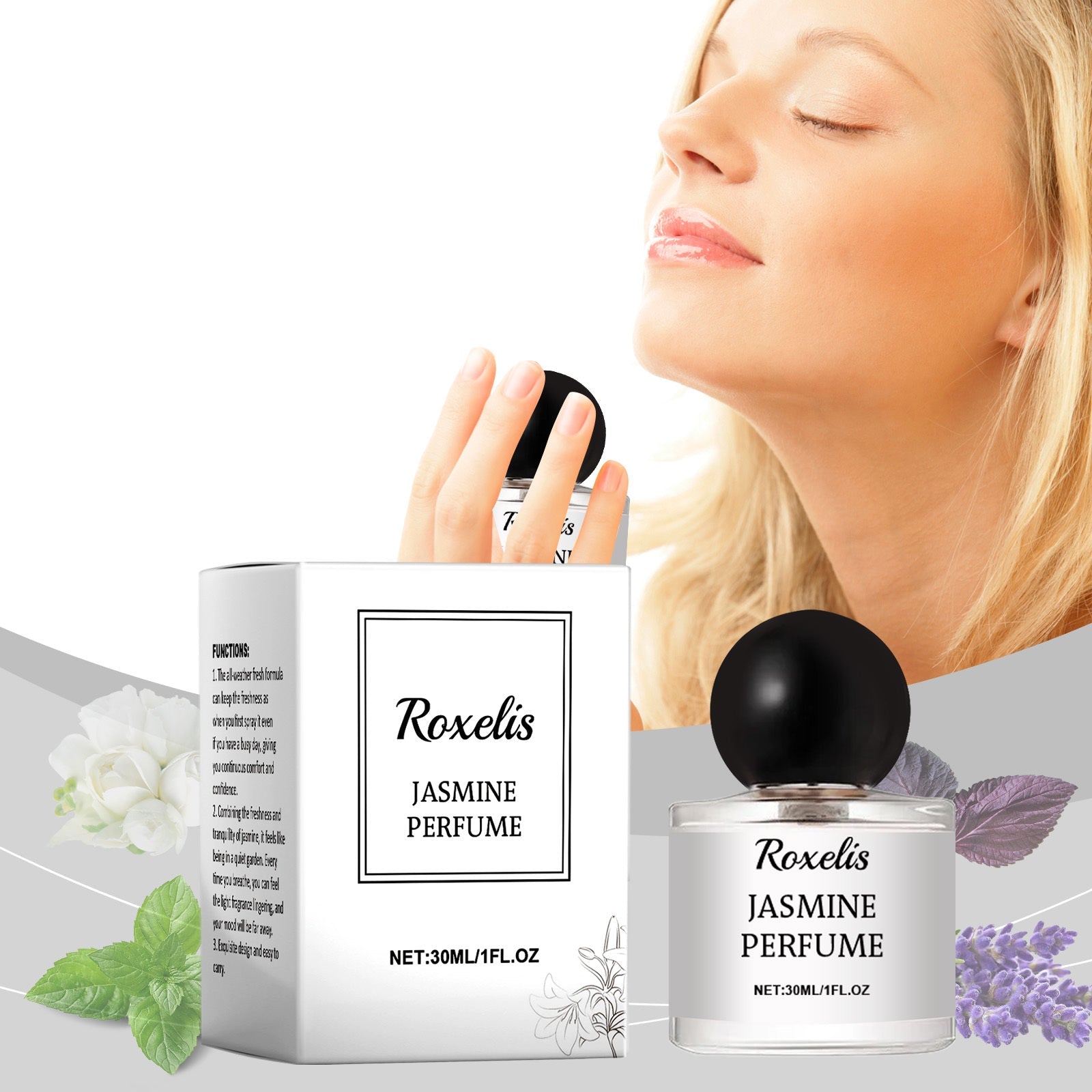 Carmine Juneberry Roxelis Jasmine Edition 2025 romantic party perfume 30ml bodycare bottle with elegant floral design