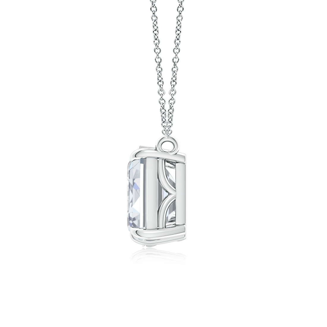 Start2Finish lab-grown emerald-cut and pear-shaped diamond pendant in 14K white gold, featuring 1ctw or 2ctw stones.