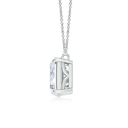 Start2Finish lab-grown emerald-cut and pear-shaped diamond pendant in 14K white gold, featuring 1ctw or 2ctw stones.