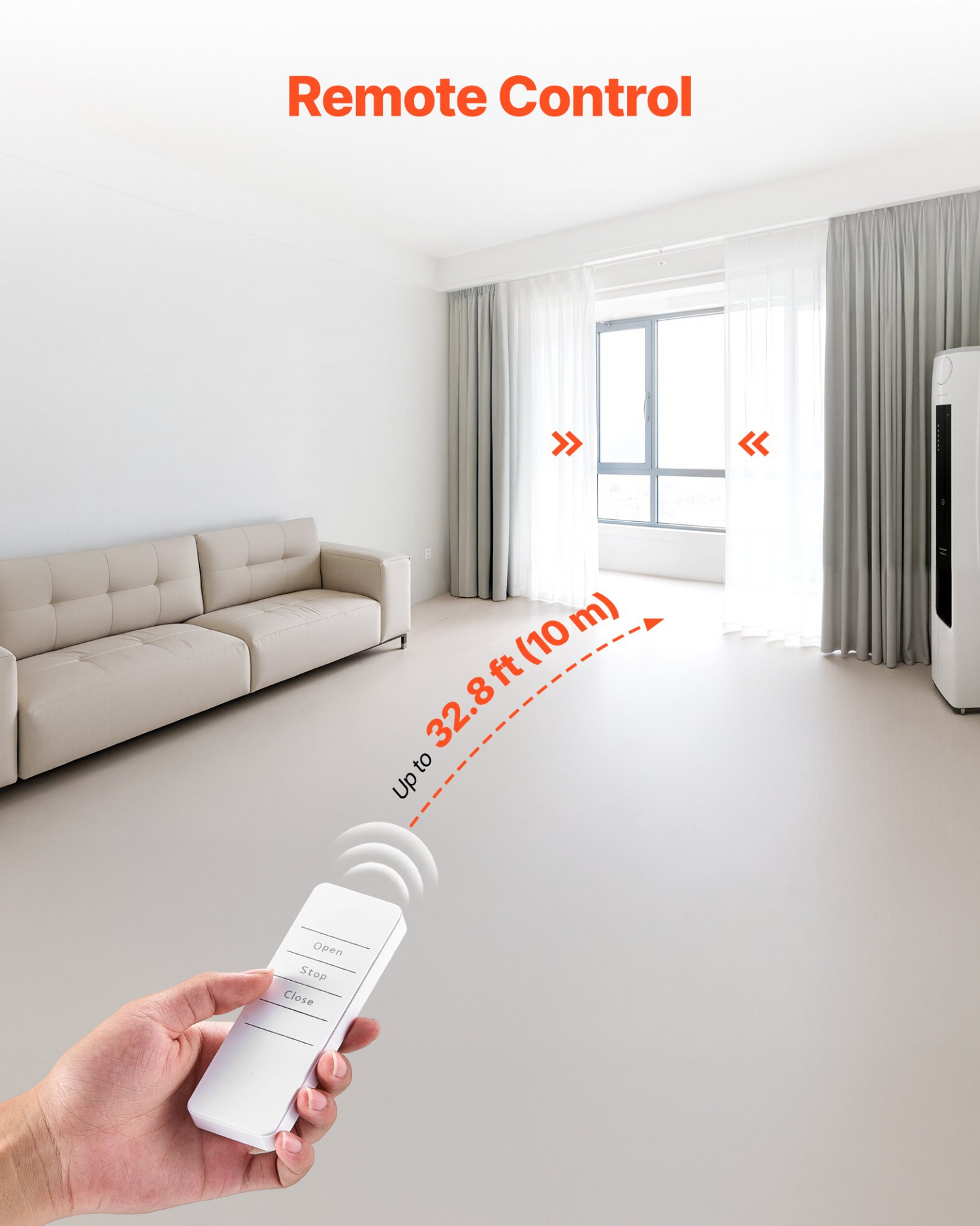Start2Finish VEVOR automatic curtain opener 2-pack with remote control, smart hub, compatible with Alexa and Google Home.