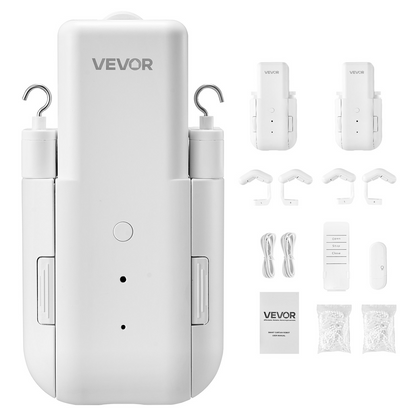 Start2Finish VEVOR automatic curtain opener 2-pack with remote, app control, hub, compatible with Alexa and Google Home, for Roman rods.